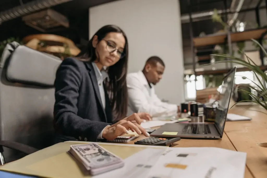 Accounting firm team using cloud accounting software