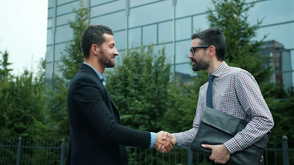 Accounting firm partner meeting a client to discuss advisory work rather than compliance